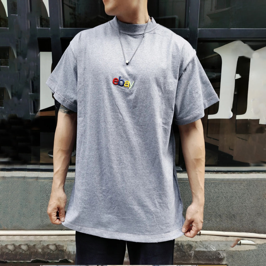 Balenciaga Men's And Women's Spring/summer Fashion Embroidery Letters Retro High Street T-shirt Short Sleeved Top Ngvp #8165