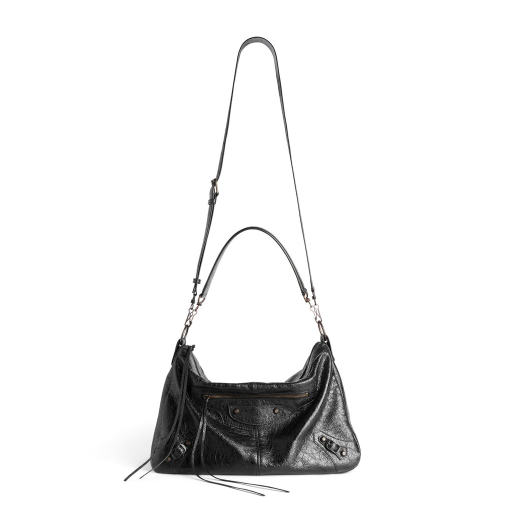 Balenciaga LE CITY MOTO Men's And Women's Fashion Solid Color Leather Zipper Closure Large Capacity Adjustable Shoulder Strap Biker Bag Travel Tote Shoulder Bag Bags 8461862ABEK1000 #79568