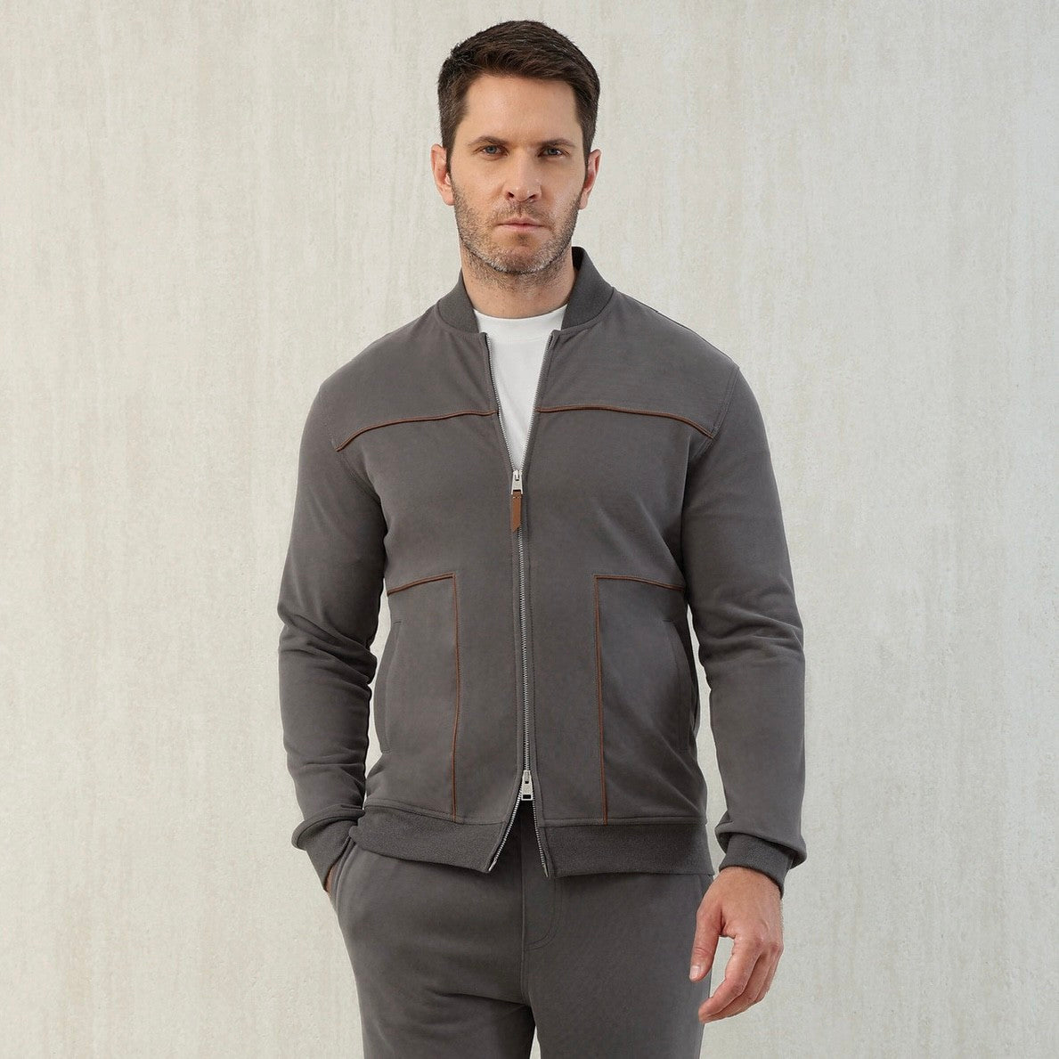 Brunello Cucinelli Men's Spring and Autumn Hooded Long Sleeve Cotton Casual Sports Sweatshirt Zipper Long Sleeve Jacket Ngvp #1766