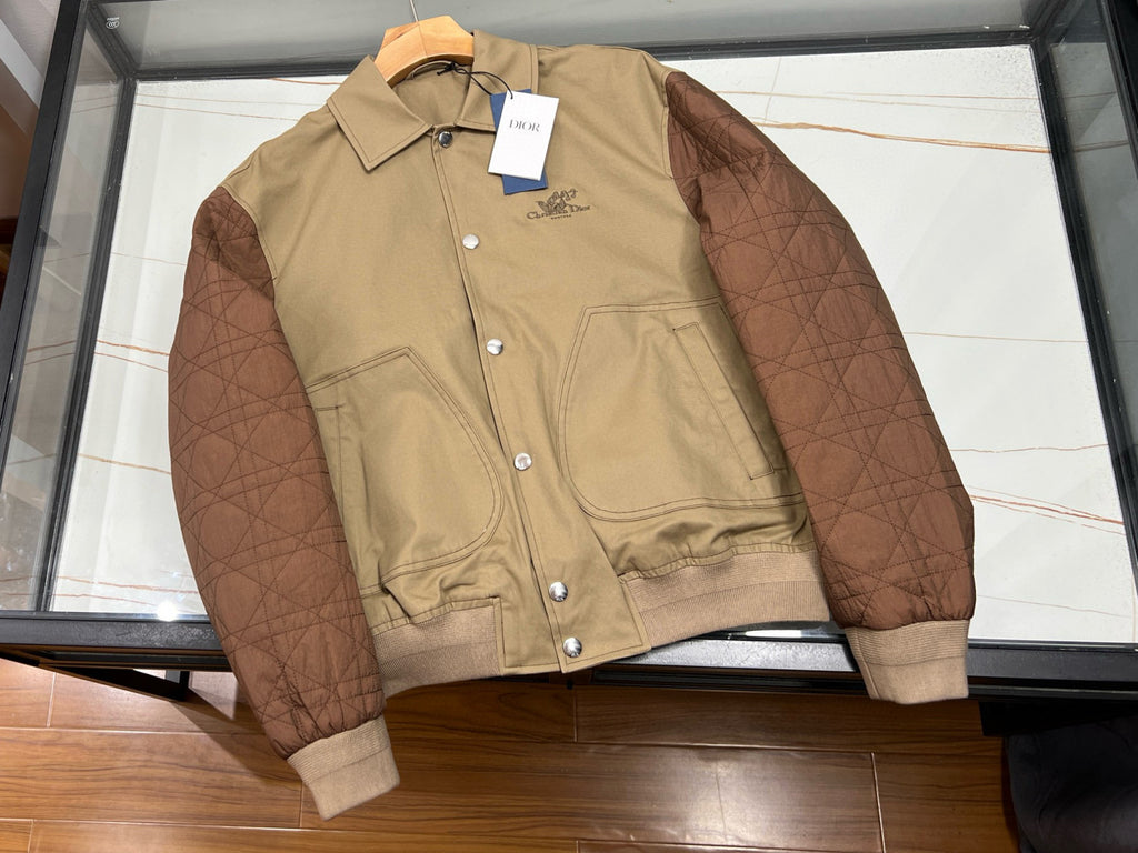 Dior Men's Classic Autumn And Winter Checkered Pattern Cotton Twill Embroidered Print Single-breasted Long Sleeved Jacket #77977