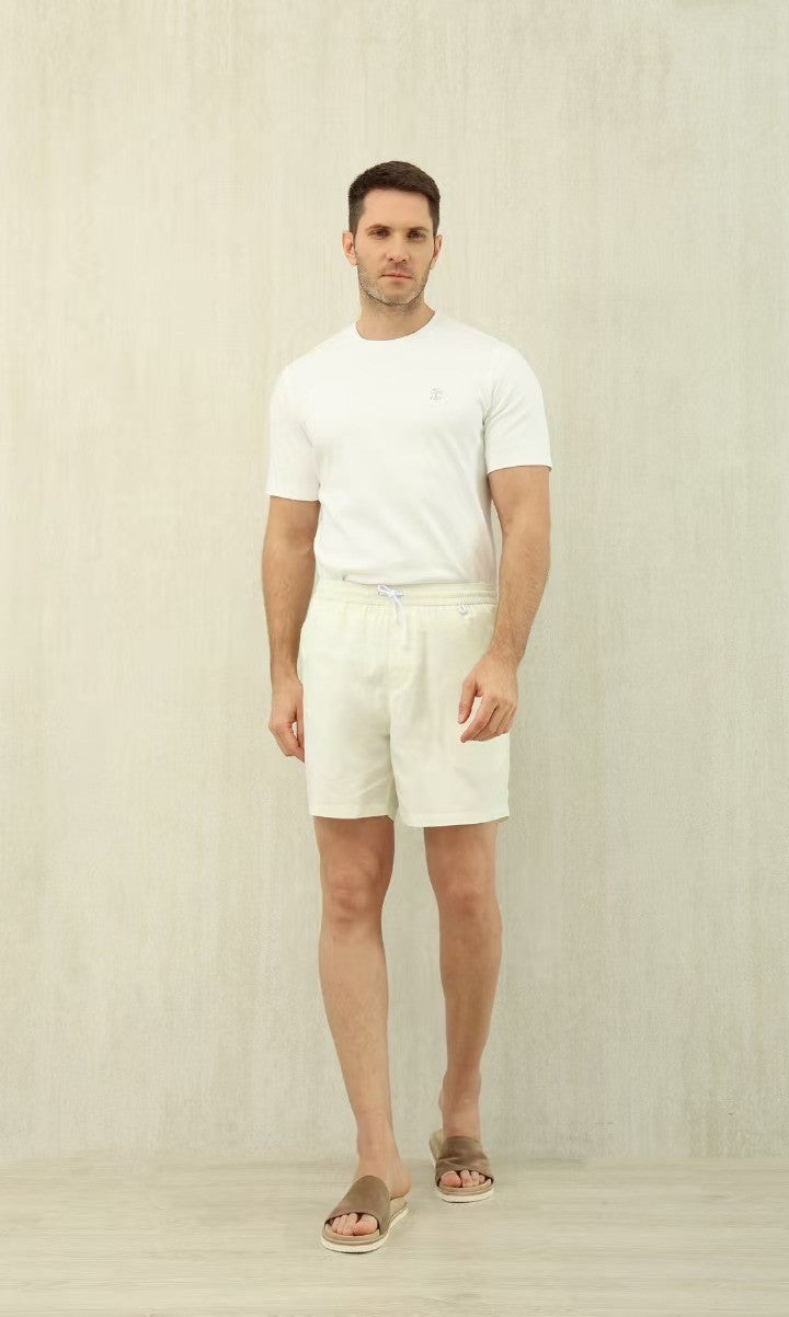 Loro Piana Men's Summer Letter Solid Color Mid Waist Tie Straight Bay Swim Shorts Ngvp #9959