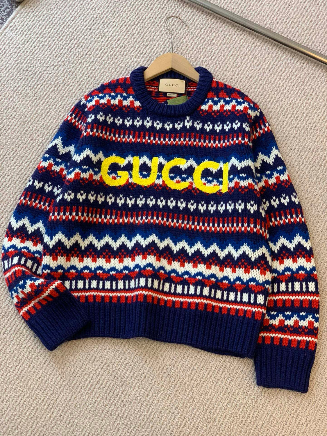 Gucci Men's Autumn And Winter Logo Letters He Small Text Print Round Neck Long Sleeve Jumper Pullover #97872