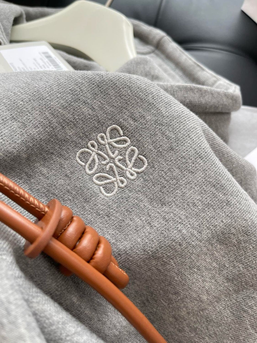 Loewe Men's Logo Embroidery Spring And Autumn Cotton Loose Solid Color Long Sleeve Pullover Hooded Drawstring Sweatshirt  #71813