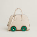 Hermes Limited Edition Bolide On Wheels Milkshake Silver Buckle B-Cut Crossbody Tire Bag Bags #82611A