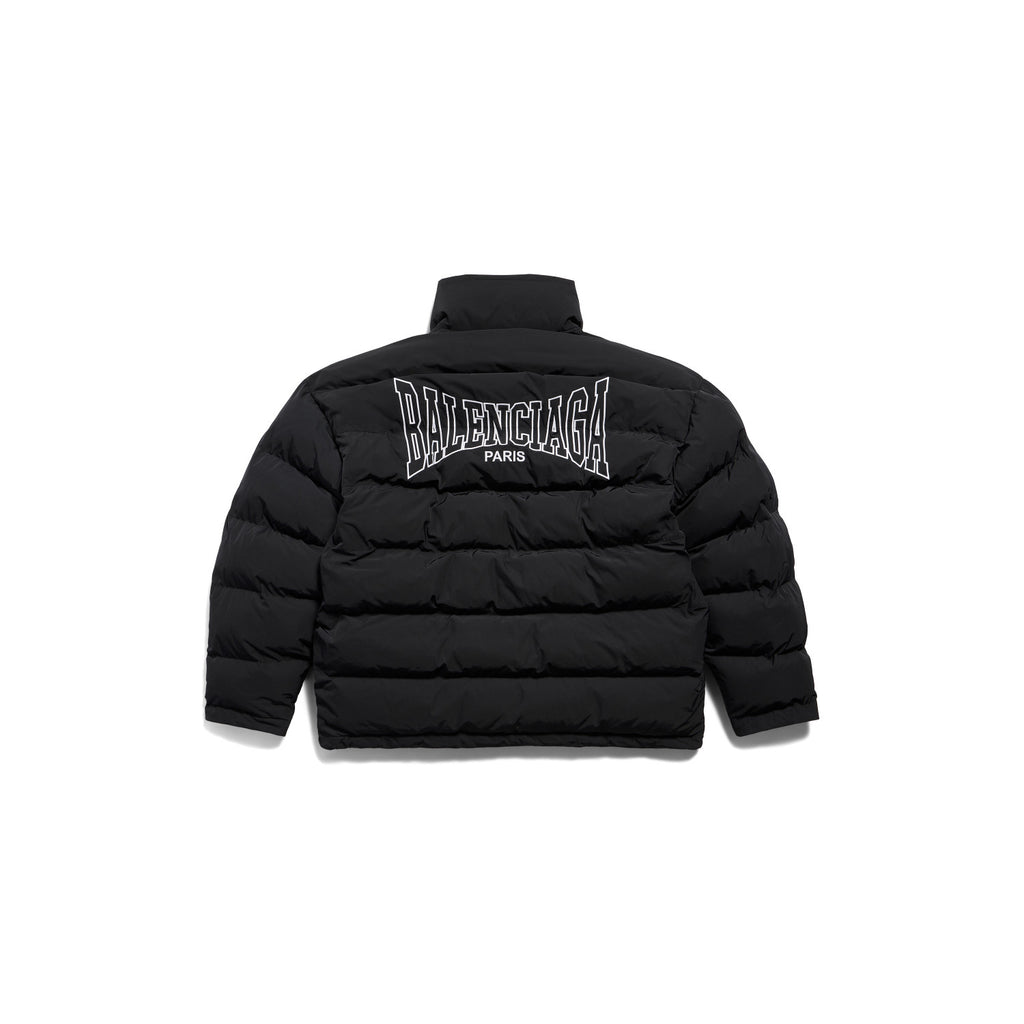 Balenciaga Men's Vintage COCOON KICK PUFFER Jacket Reversible Cotton Stand Collar Logo Embroidery Fitted Long Sleeve Jacket #71723