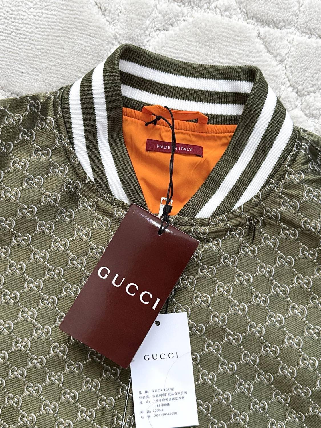 Gucci Men's Spring Autumn Solid Colour Letter Printed Zipper Long Sleeve Jacket #76777