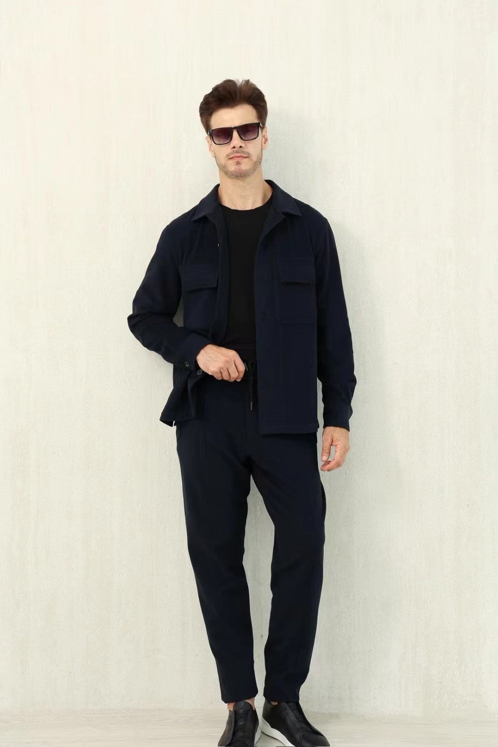 Ermenegildo Zegna Men's Fall/Winter Wool Blend Solid Color Mid-Rise Casual Straight-Leg Drawstring Sweatpants Ngvp #2517