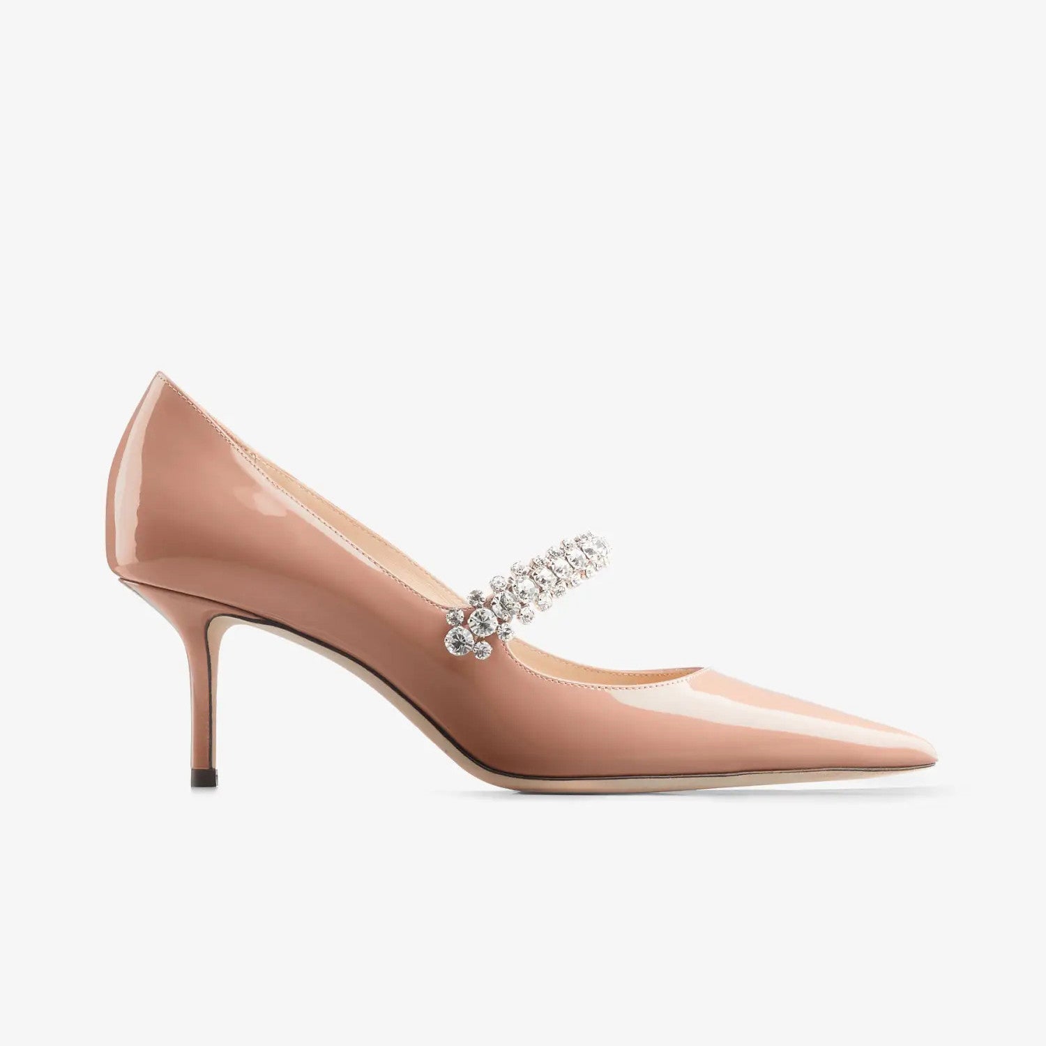 JIMMY CHOO BING PUMP 65 Women's Summer Solid Color Crystal Decorated Patent Leather High Heels Shoes #77334