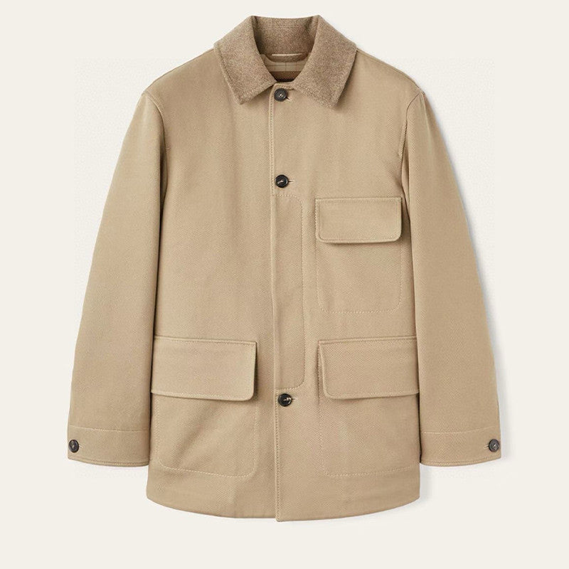 Loro Piana Men's Fall And Winter High-end Business Casual Trench Coat Jacket Lapel Single-breasted Cotton Trend Jacket Ngvp #2483