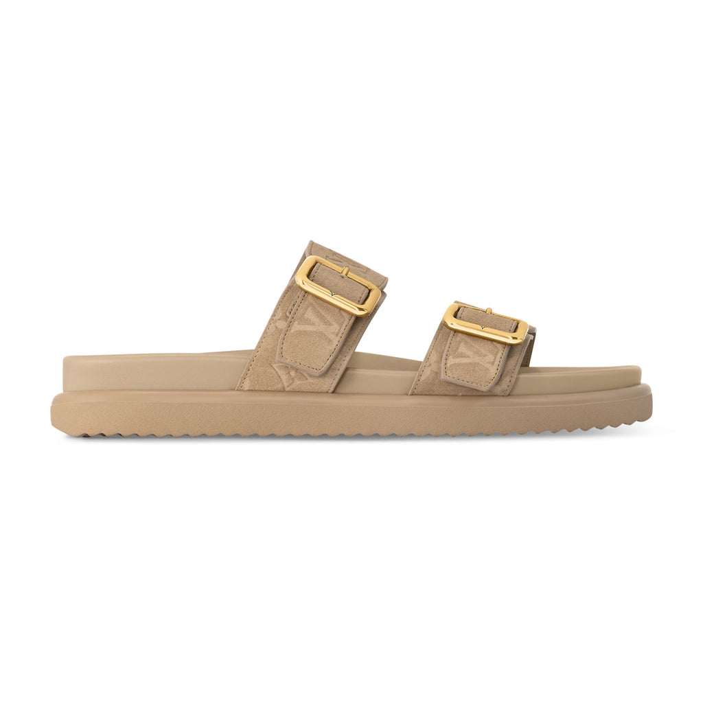 Louis Vuitton Men's Summer Solid Color Classic Fashion Casual Logo Print Slippers Round Toe Flat Mule Shoes #78169