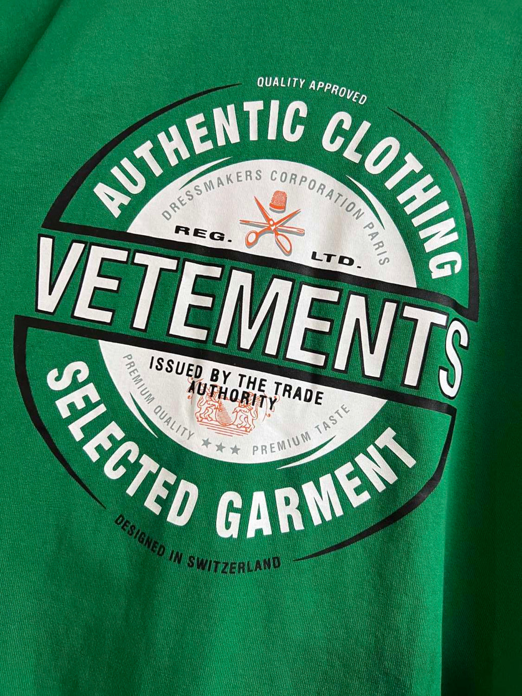 Vetements Men's Summer Logo Pattern Printing Casual Green Loose Round Neck Short Sleeve T-Shirt #71599