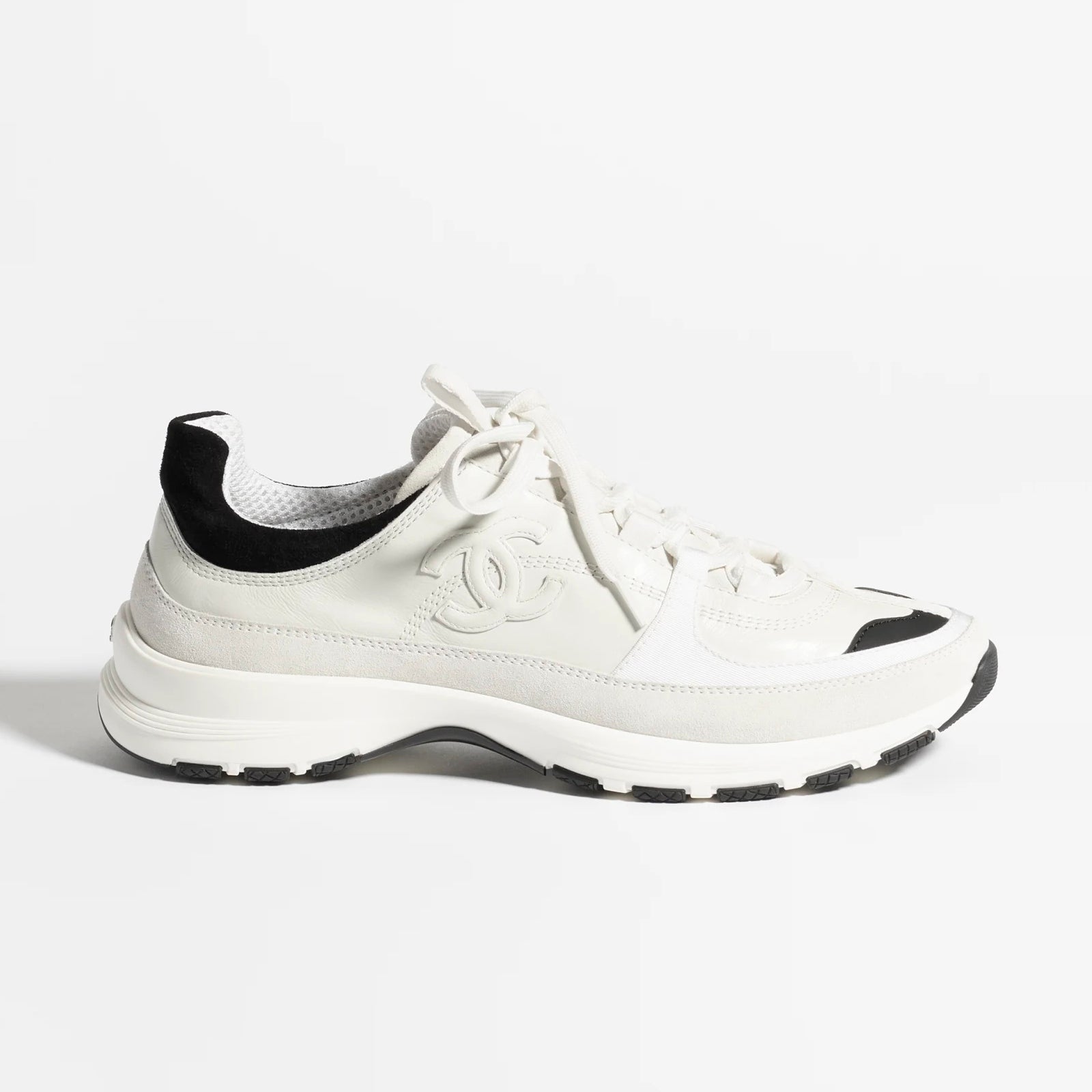 Chanel Women's Solid Color Round Toe Leather Low Top Lace-Up Sneakers Shoes #77579