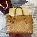 Gucci GG Emblem Debossed Leather Tote #335611