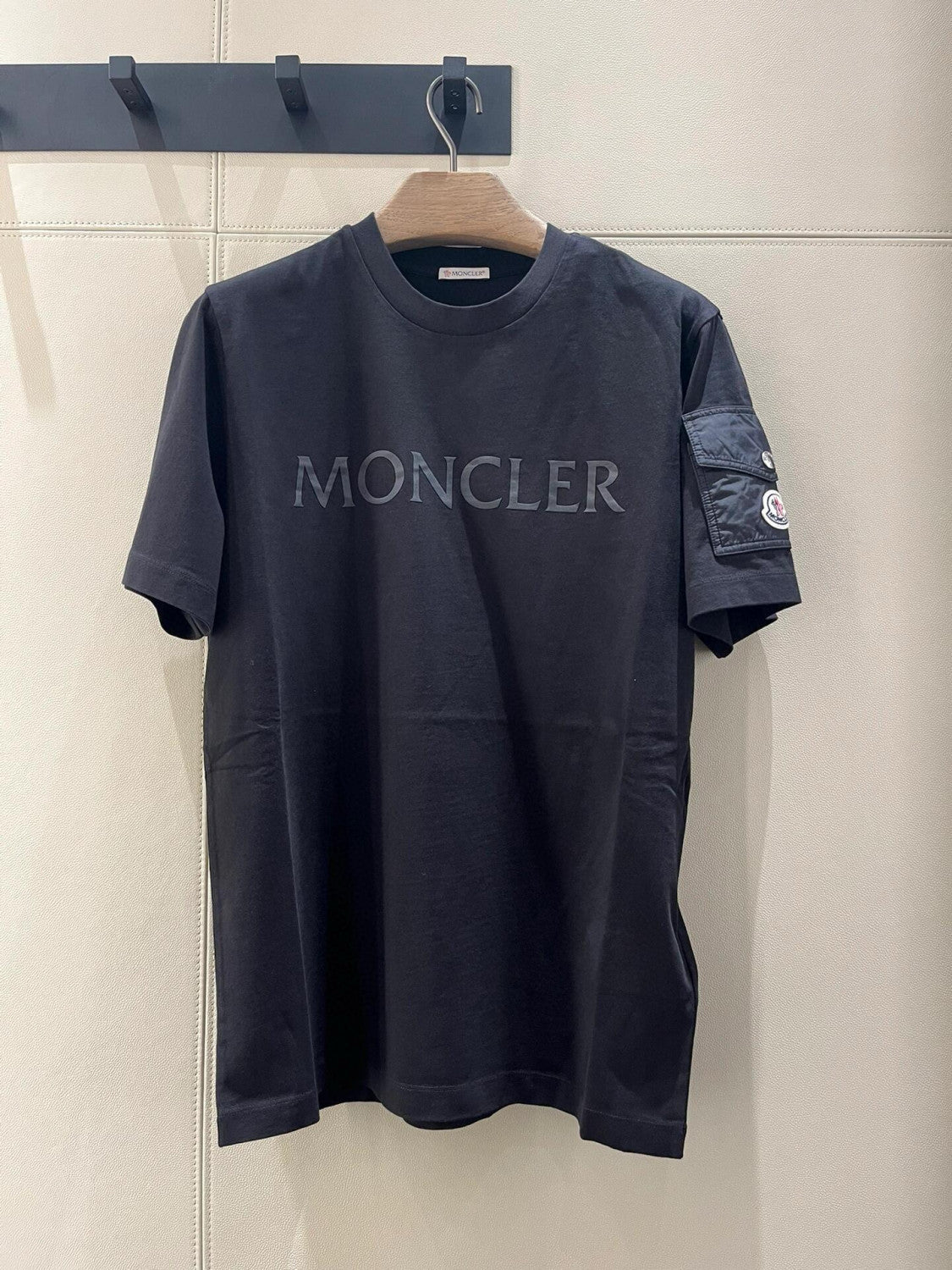 Moncler Men's Summer Solid Color Letter Logo Printed Round Neck Short Sleeve T-Shirt #74955
