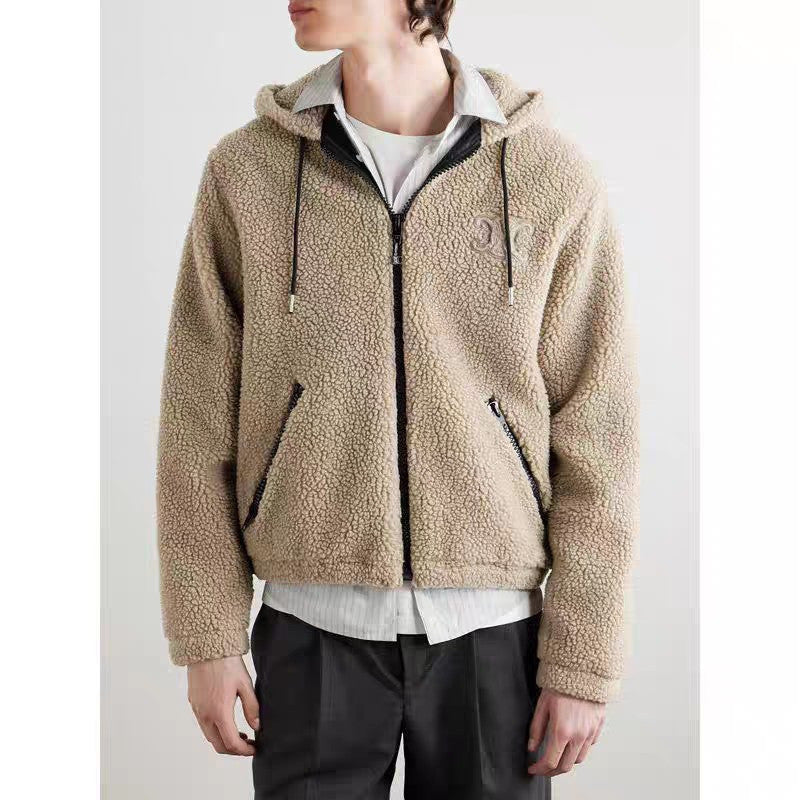 Celine Hooded Jacket in Wool and Cotton Fleece #333474