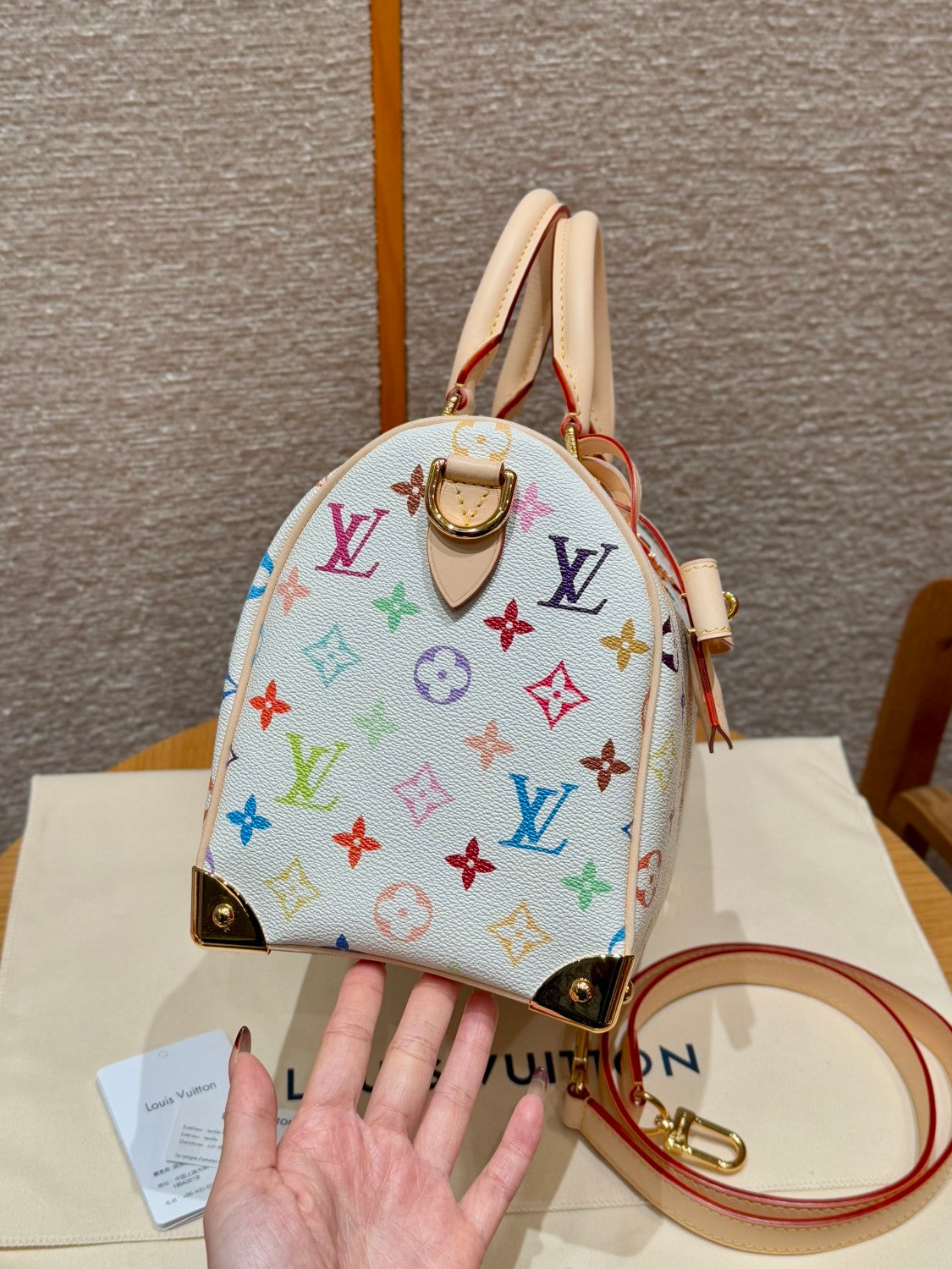 Louis Vuitton Lv X Tm Speedy Bandoulière 25 Women's Colorful Monogram Print Adjustable Detachable Strap Leather Shoulder Crossbody Bag Tote Bags #75434