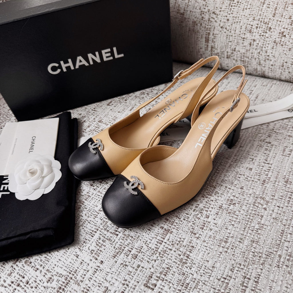 Chanel Cc Diamond Logo Lambskin High Heel Sandals #336670