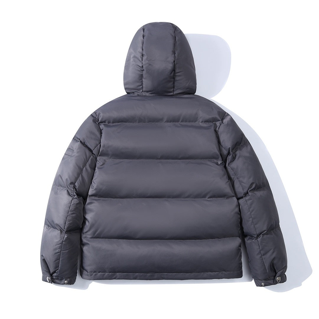 Prada Men's Autumn and Winter Solid Color Hooded Zipper Long Sleeve Puffer Down Jacket #73319