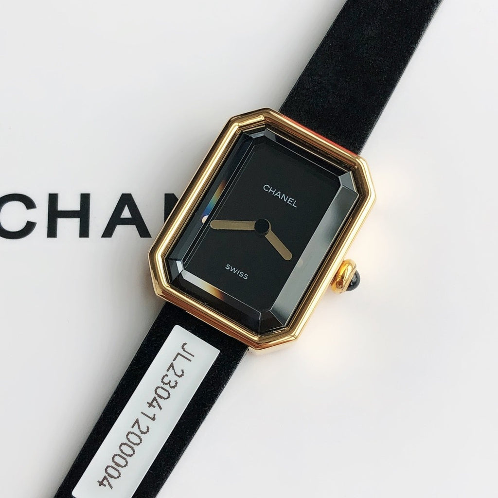 Chanel Premi¨¨re Ribbon Watch Diamond-set Dial Temperament Fashionable And Elegant Watch Black Dial 18k Gold Square Watch Accessories #71955