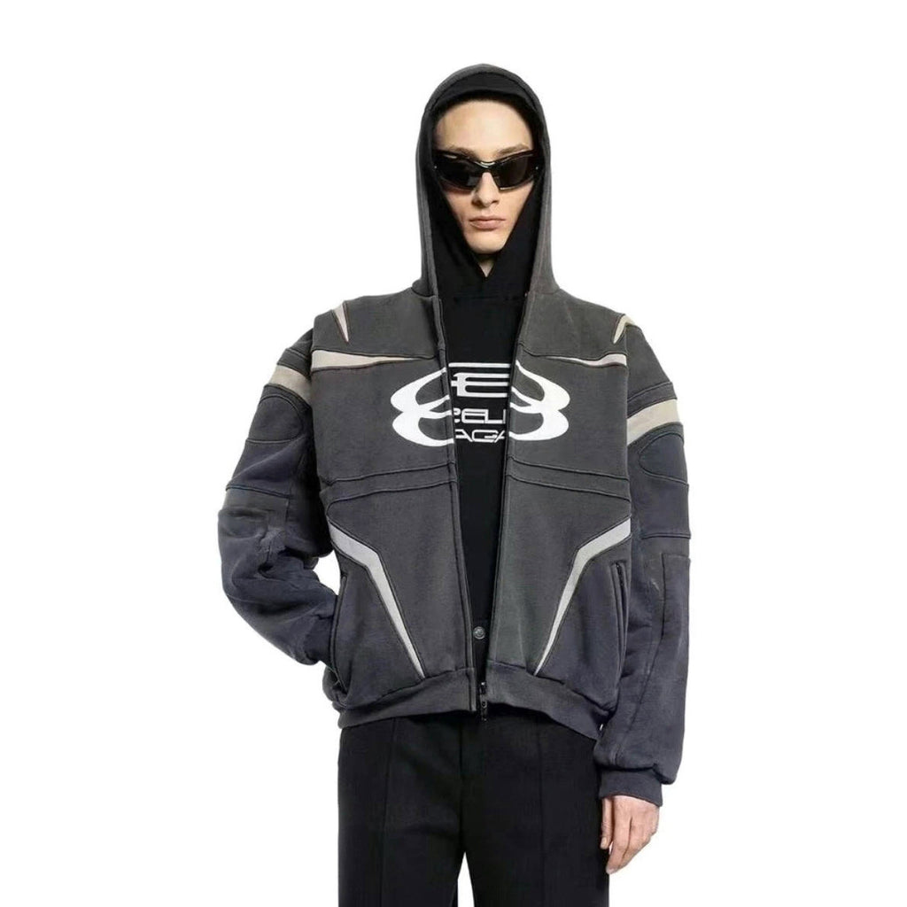 Balenciaga Men's Spring/Autumn Fashion Casual Hooded Zipper Long Sleeved Sweatshirt Jacket #78194