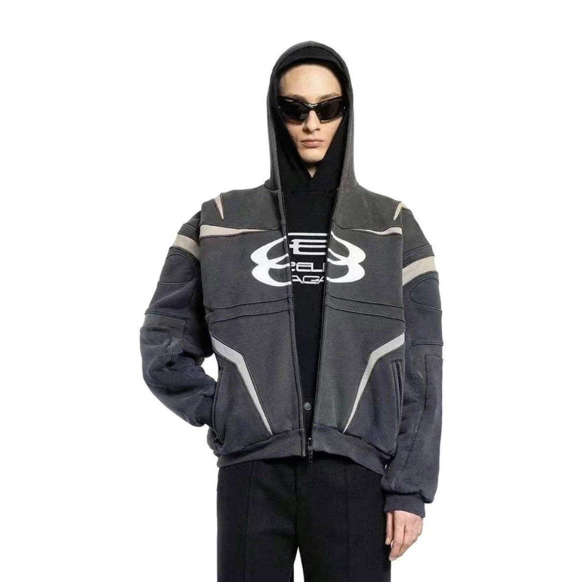 Balenciaga Men's Spring/Autumn Fashion Casual Hooded Zipper Long Sleeved Sweatshirt Jacket #78194