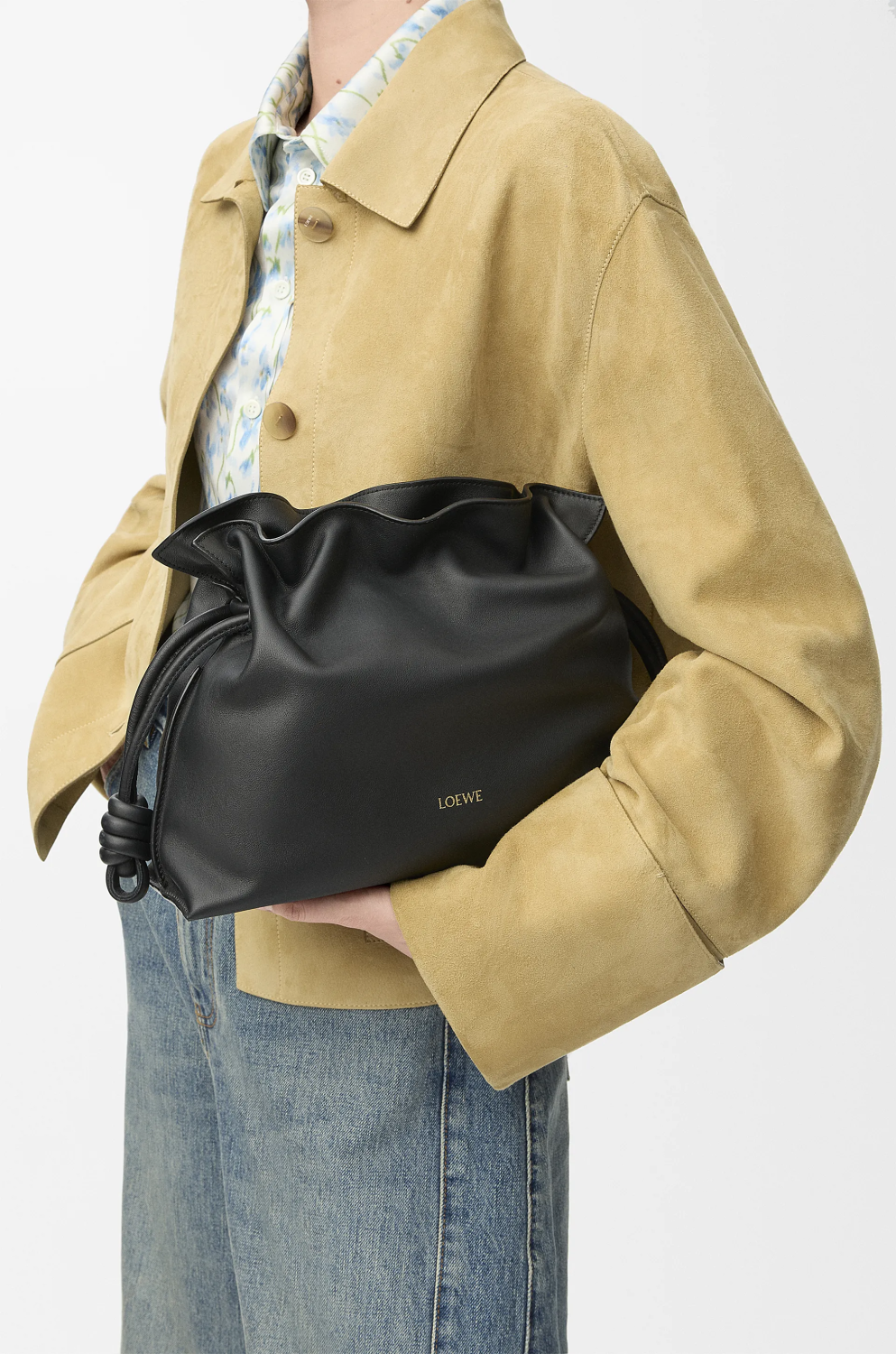 Loewe Women's Medium Nappa Calfskin Leather Flamenco Clutch Solid Color Shoulder Crossbody Bag Magnetic Clasp Closure Bag Bags 0010966075 #81348