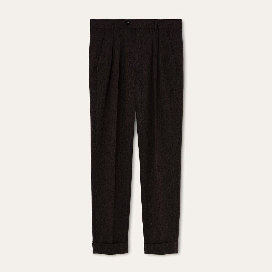 Loro Piana Men's Stafford Mid-Rise Straight-Leg Wool Solid-Color All-Season Casual Pants Ngvp #2563