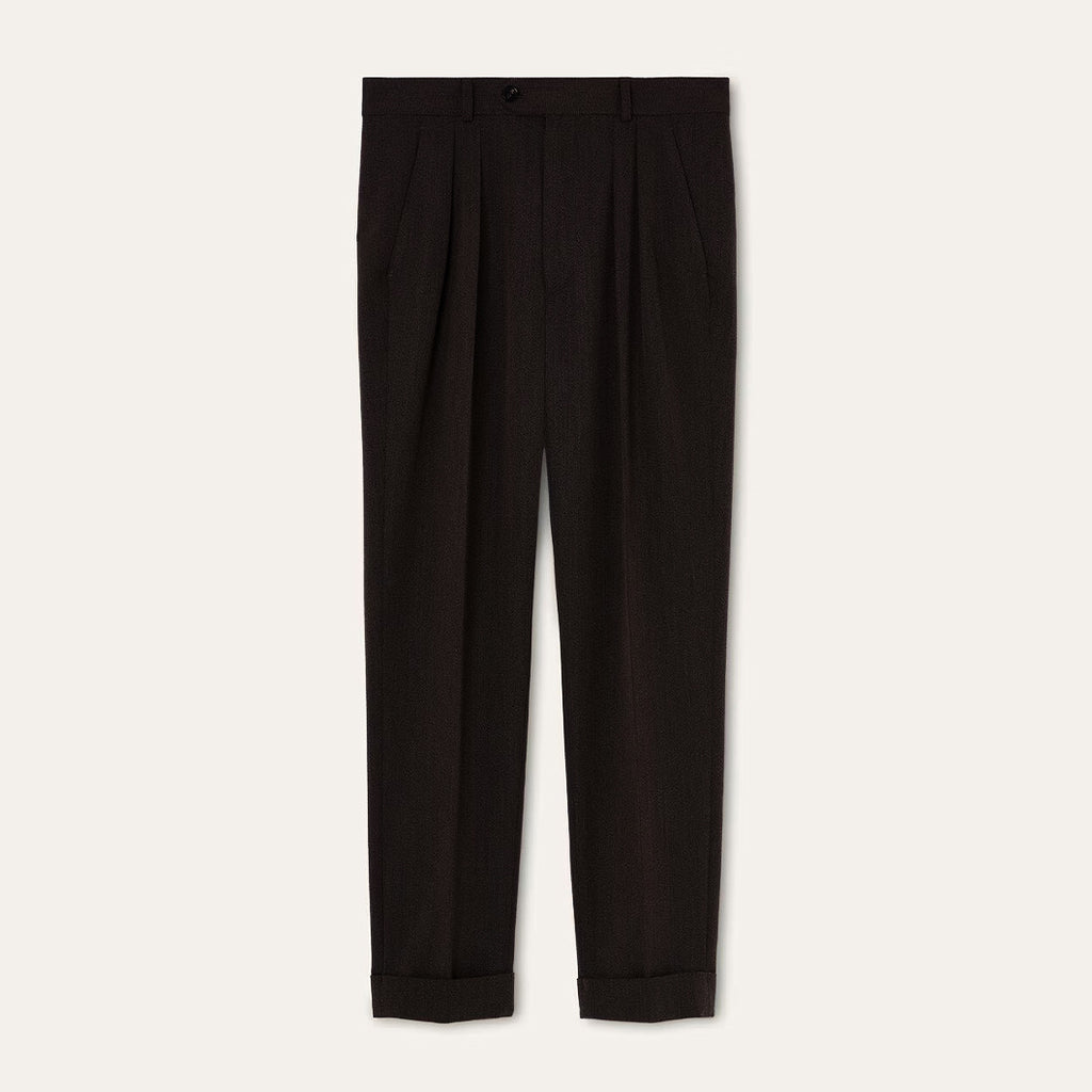 Loro Piana Men's Stafford Mid-Rise Straight-Leg Wool Solid-Color All-Season Casual Pants Ngvp #2563