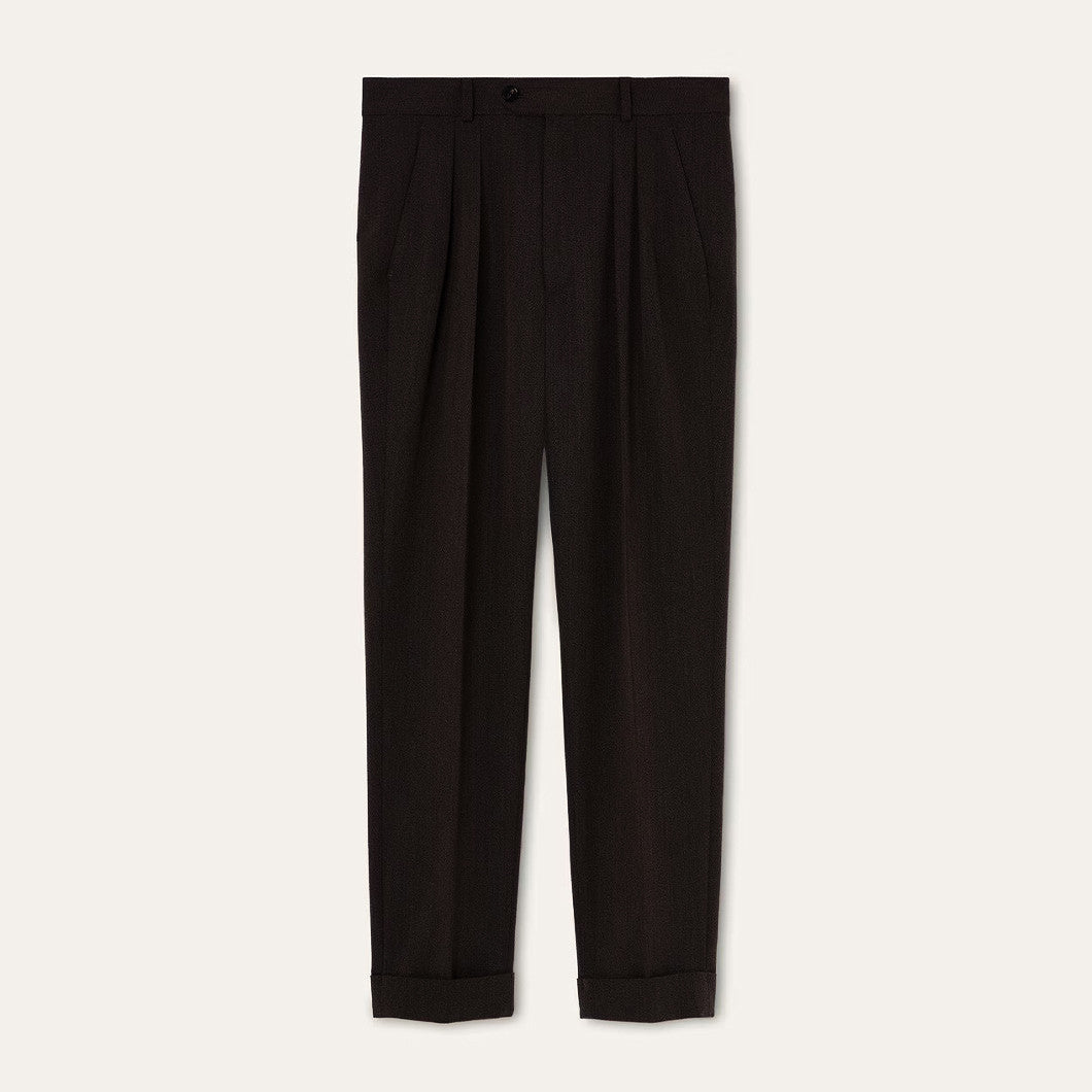 Loro Piana Men's Stafford Mid-Rise Straight-Leg Wool Solid-Color All-Season Casual Pants Ngvp #2563