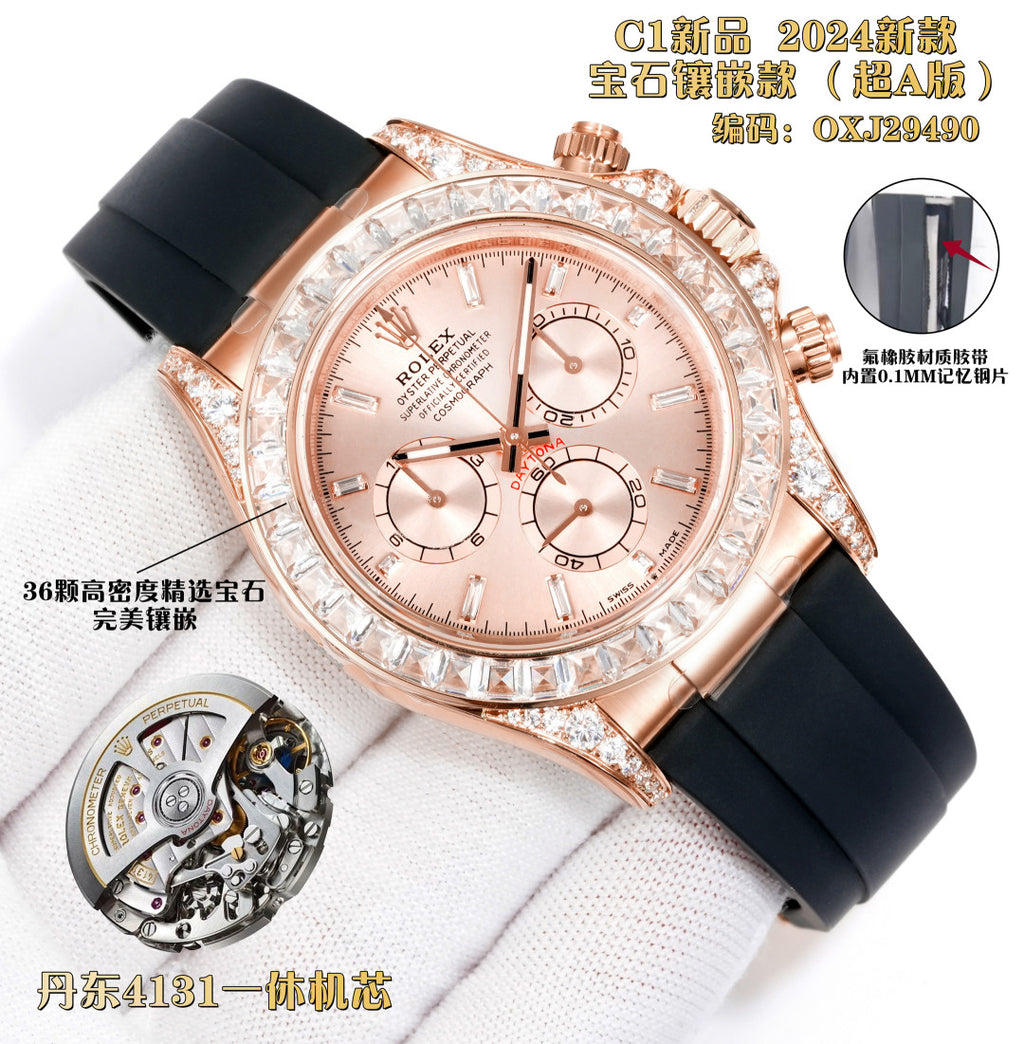 Rolex Men's Automatic Mechanical Movement 100 Meter Water Resistant Dial Watch with Diamonds #75356