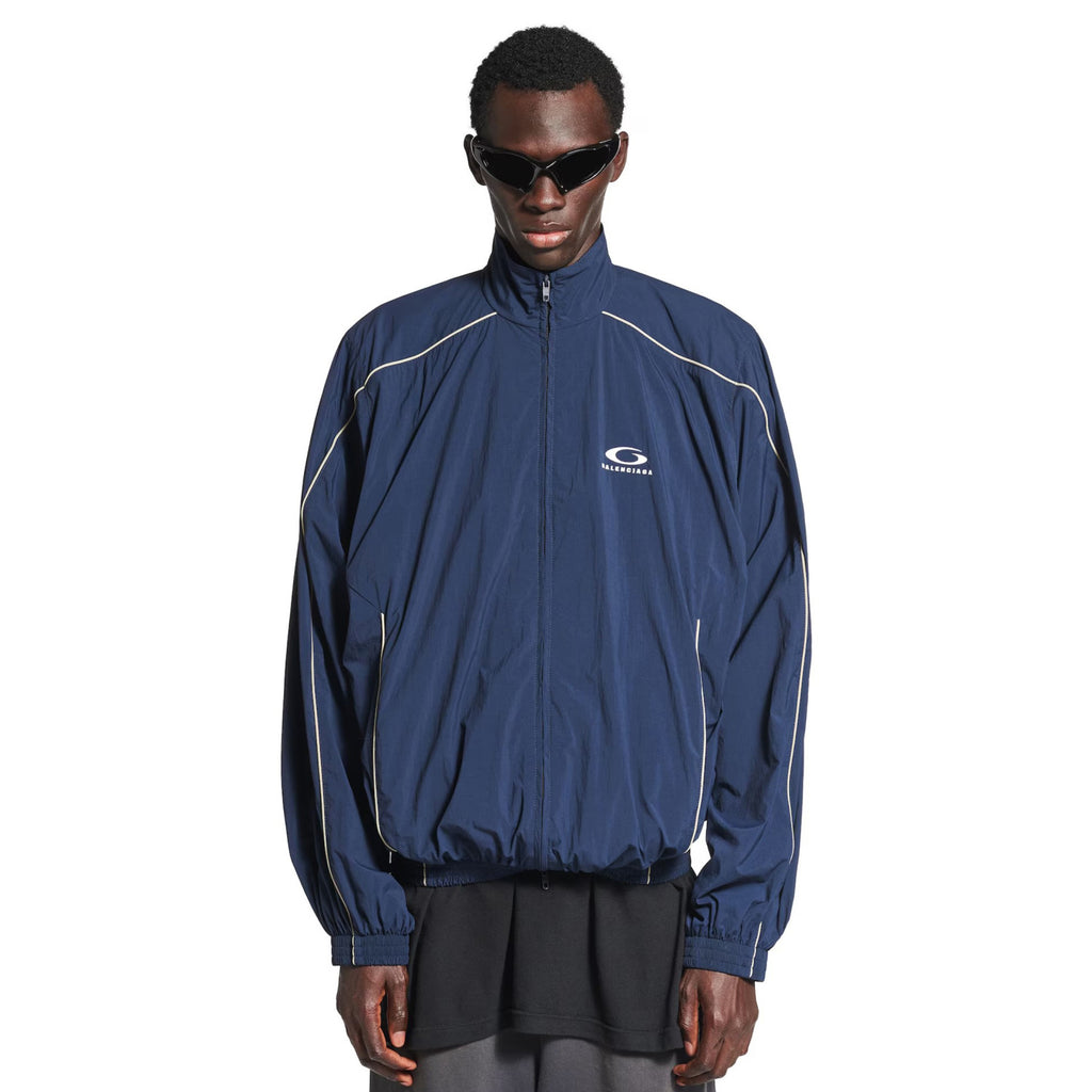 Balenciaga Men's Spring And Autumn Solid Color Loop Sports Icon Embroidered High Neck Long Sleeve Loose Fit Tracksuit Jacket #71873