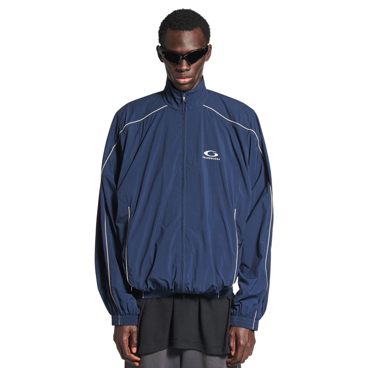 Balenciaga Men's Spring And Autumn Solid Color Loop Sports Icon Embroidered High Neck Long Sleeve Loose Fit Tracksuit Jacket #71873