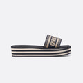 Dior Women's Alphabet Printed Round Head Colorblocking Thick Bottom One Slipper Sandals Shoes #76299
