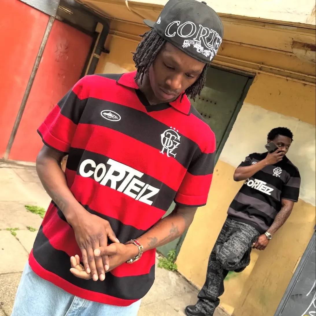 Corteiz Striped Knit Jersey Black