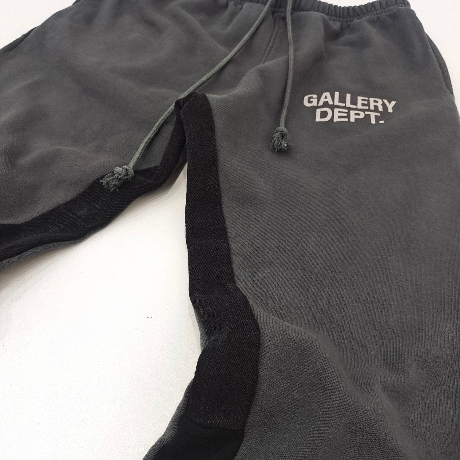 Gallery Dept Dark Grey Patchwork Cotton Drawstring Pants #96556