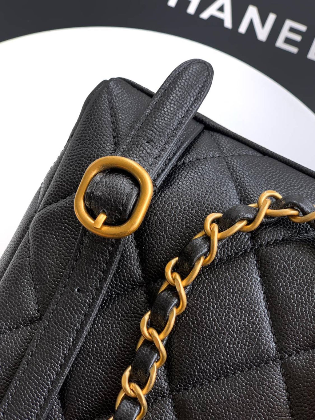 Chanel Women's Fashion Classic Solid Color Double Zip Leather Logo Backpack With Chain Straps Bag Bags AS5793-B22082-94305 #79454