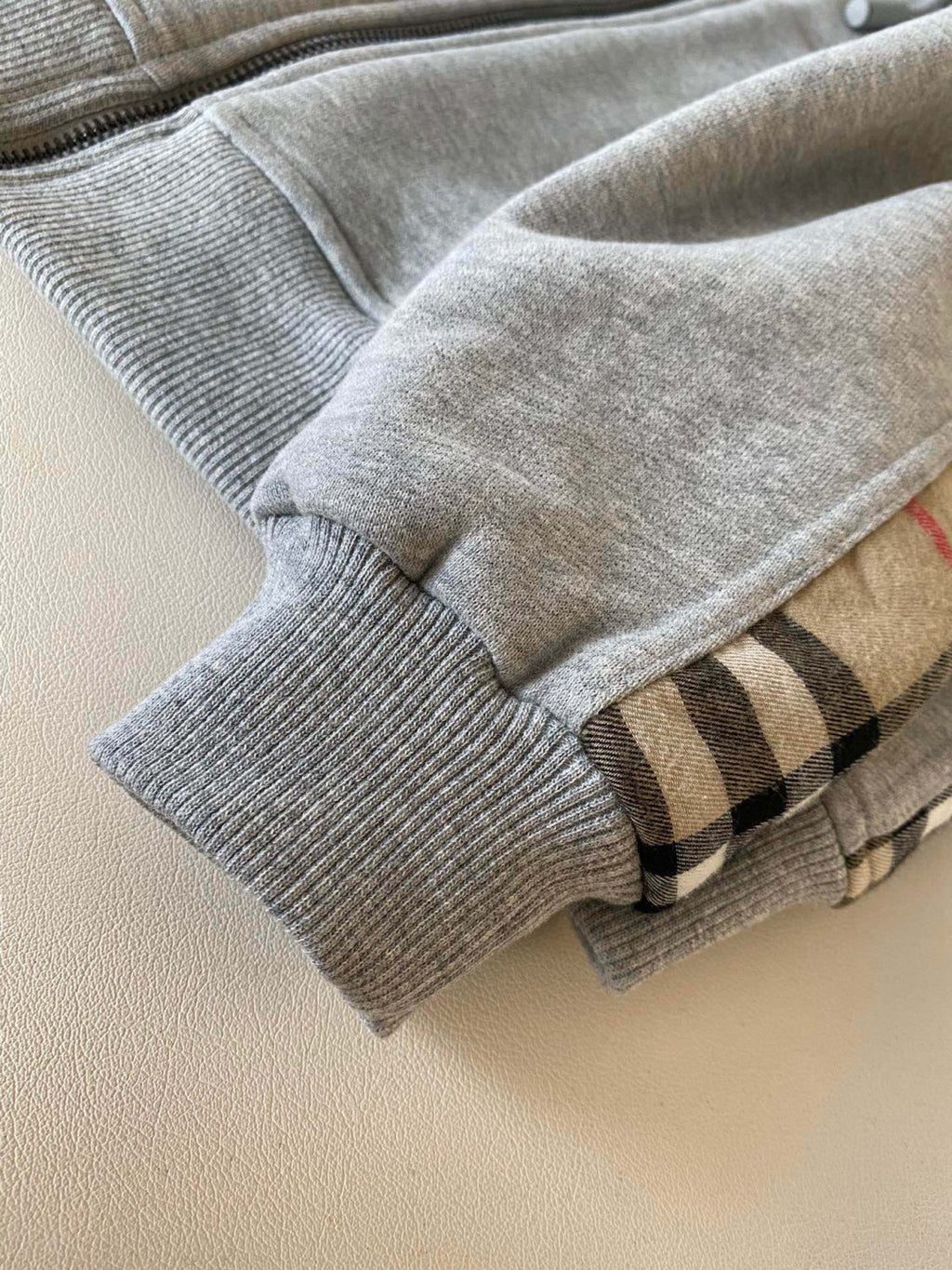 Burberry Zip Sport Hooded Sweatshirt Grey #96111