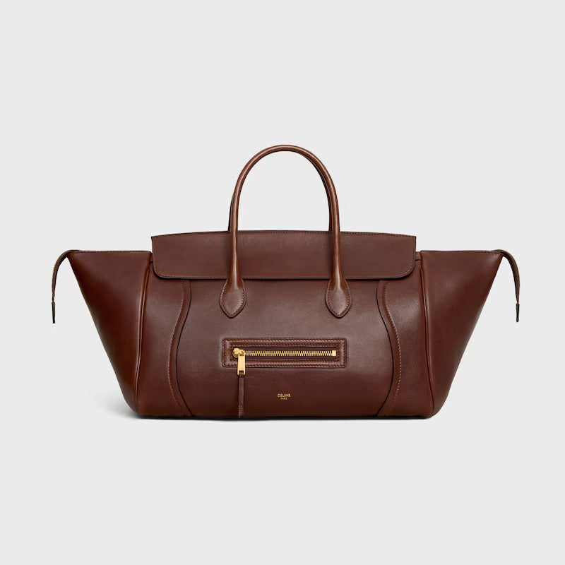 Celine Luggage Handbag Smile Zipper Large Tote Bag Shoulder Bag Crossbody Bag Stylish Elegant Casual Brown Black Tote Bag L100e3gw2.28bk #190751