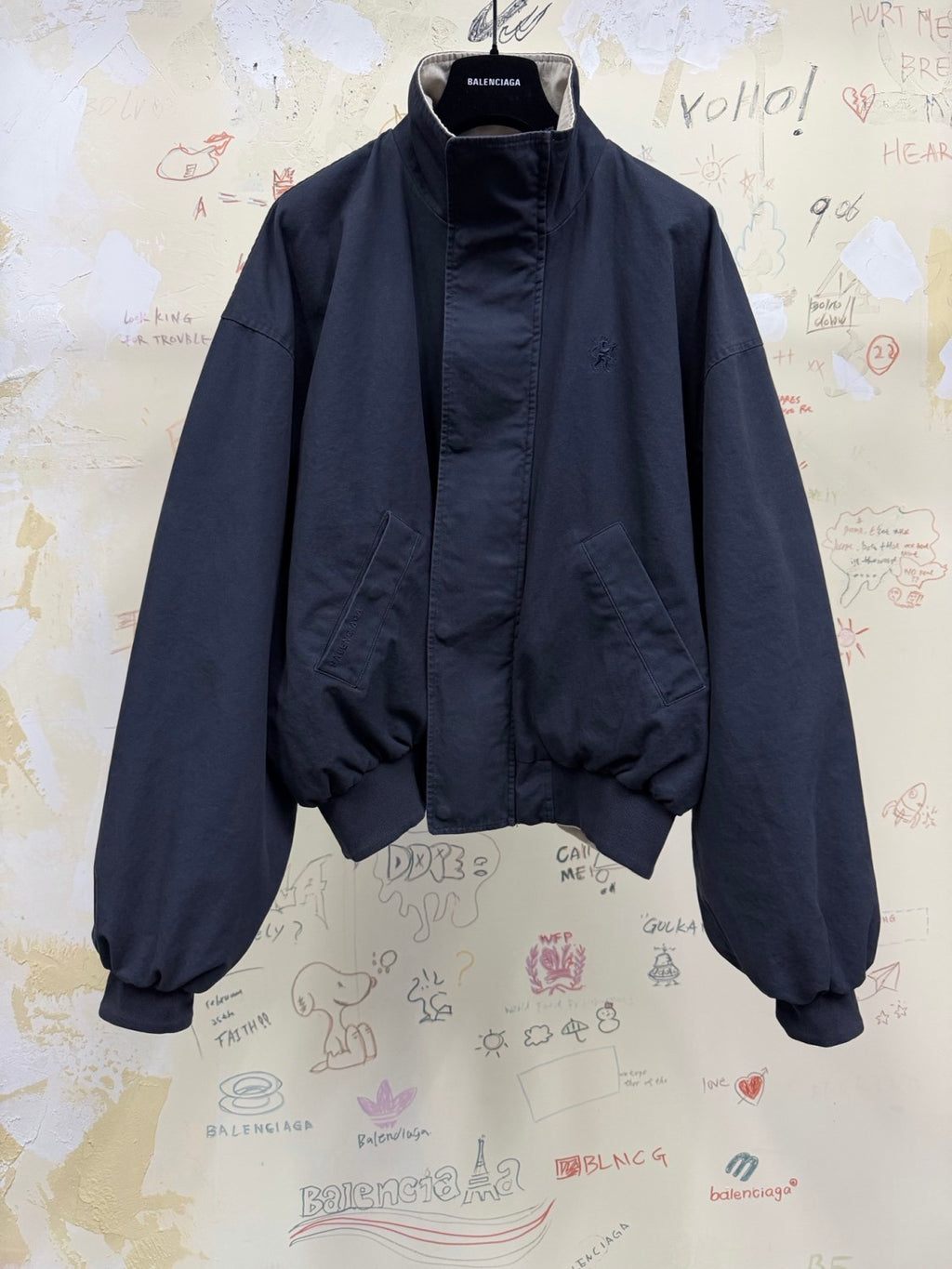 Balenciaga Top-quality Version Reversible Deconstructed Harrington Jacket #376466