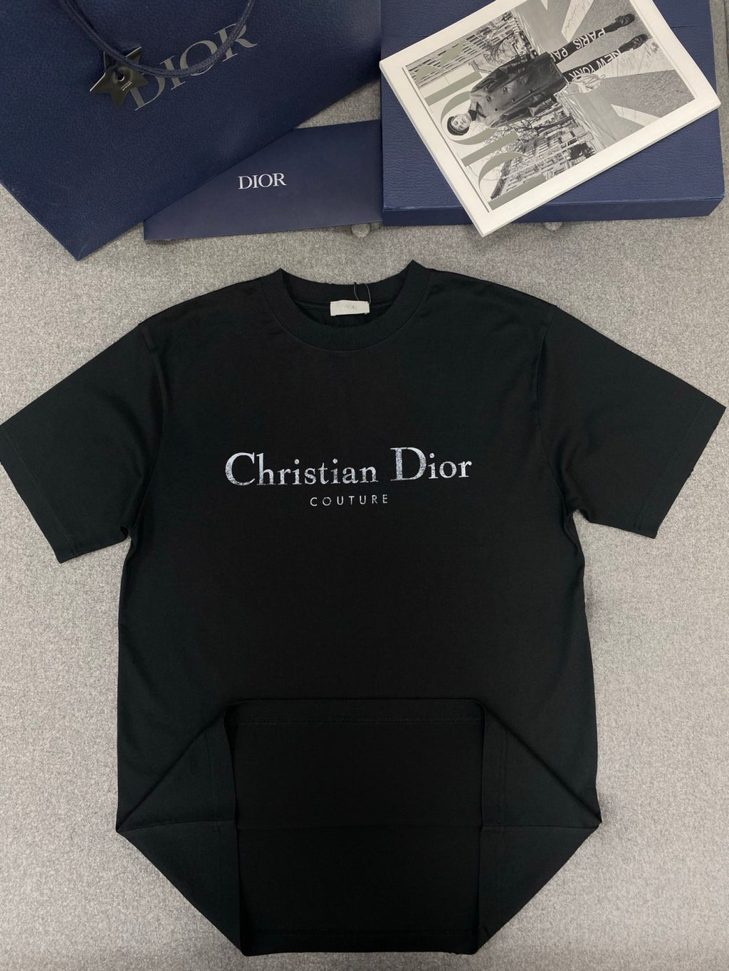 Dior Summer Men's And Women's Fashion Casual Crew Neck Pullover Solid Color Christian Dior Couture Print Relaxed Fit Cotton Short Sleeve T-Shirt #79157