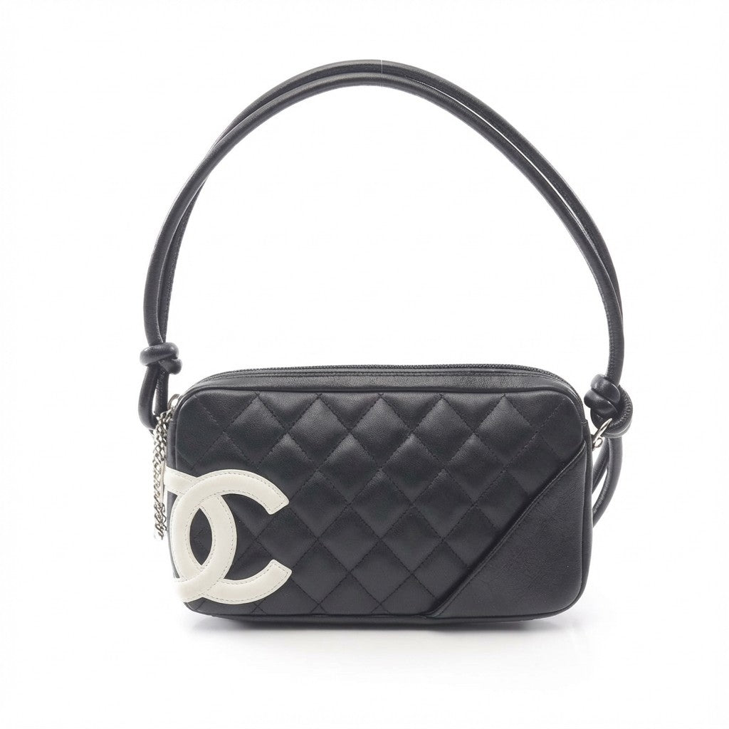 Chanel Vintage Women's Shoulder Bag Crossbody Tote Handbag Black Cowhide Leather Fashion Zipper Handbag Bags  #82236A