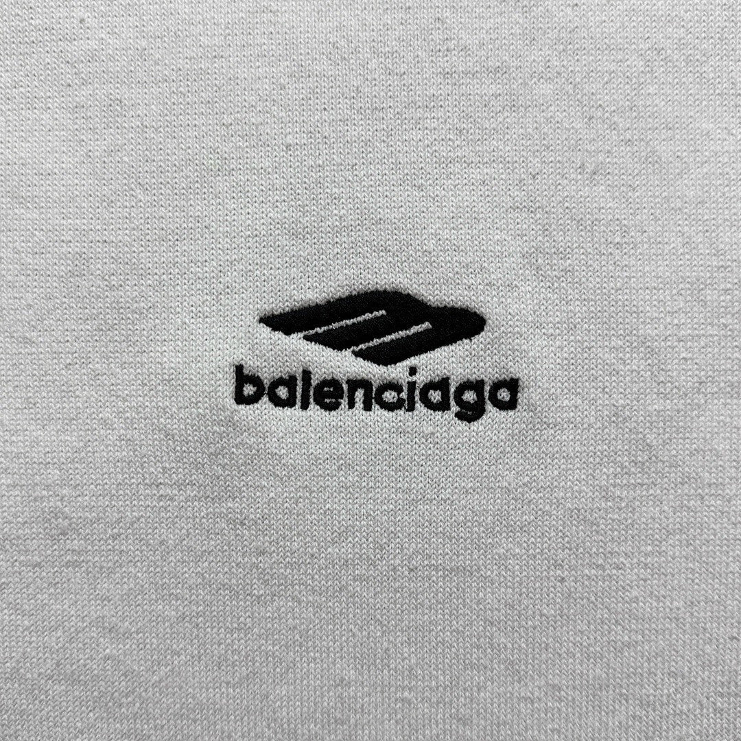 Balenciaga Men's 3B Sports Icon Ski Crewneck in White Black #334344