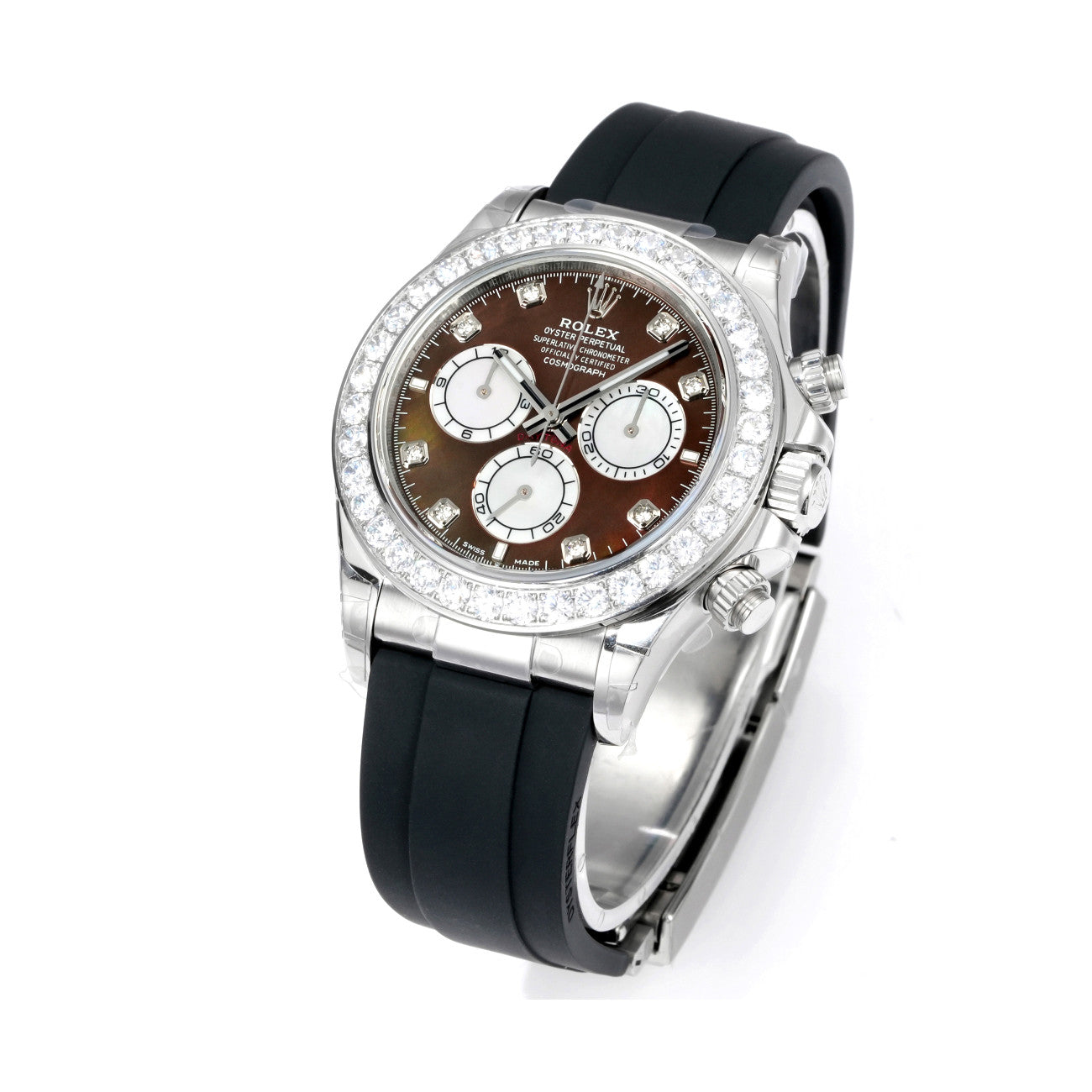 Rolex Men's Automatic Mechanical Movement 100 Meter Water Resistant Dial Watch with Diamonds #75356