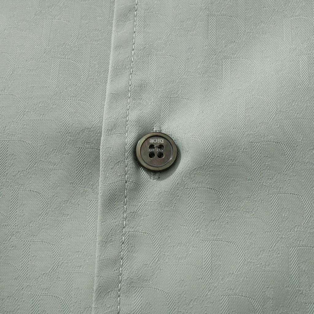 Dior Men's Summer Solid Color Letter Printed V-Neck Single Breasted Short Sleeve Shirt #76919
