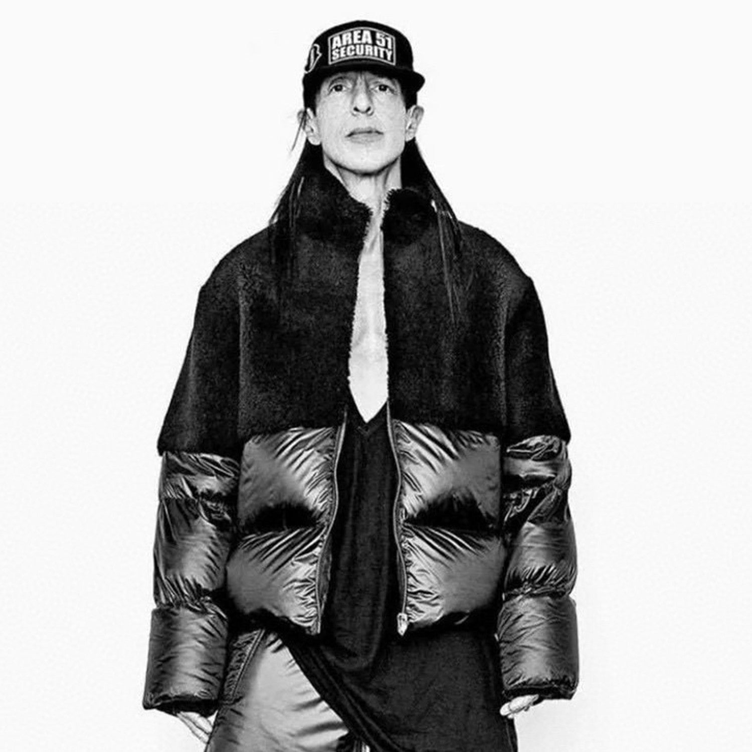 Rick Owens x Moncler Men's Winter Solid Color Standing Collar Zipper Splicing Long Sleeve Loose Puffer Down Jacket Ngvp #7192