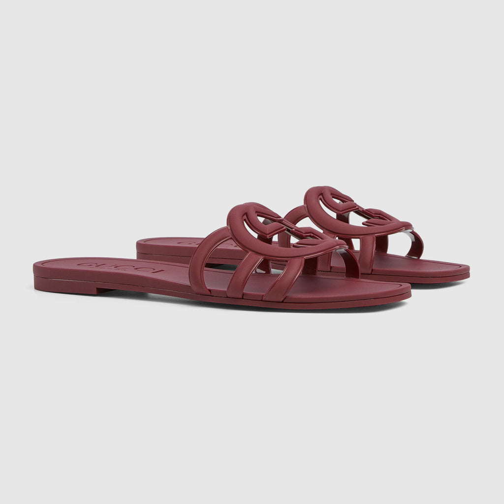 Gucci Women's Summer Double G Hollow out Square Head Flat Slippers Solid Color Casual Shoes #81341