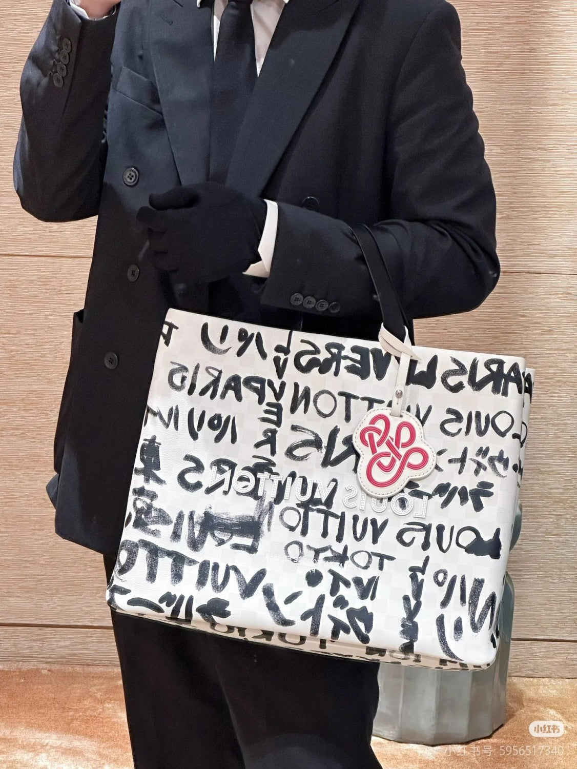 LOUIS VUITTON x Men's and Women's Shopper Tote Medium Bag Daily Cowhide Shopping Bag With Brand Logo Print #332254