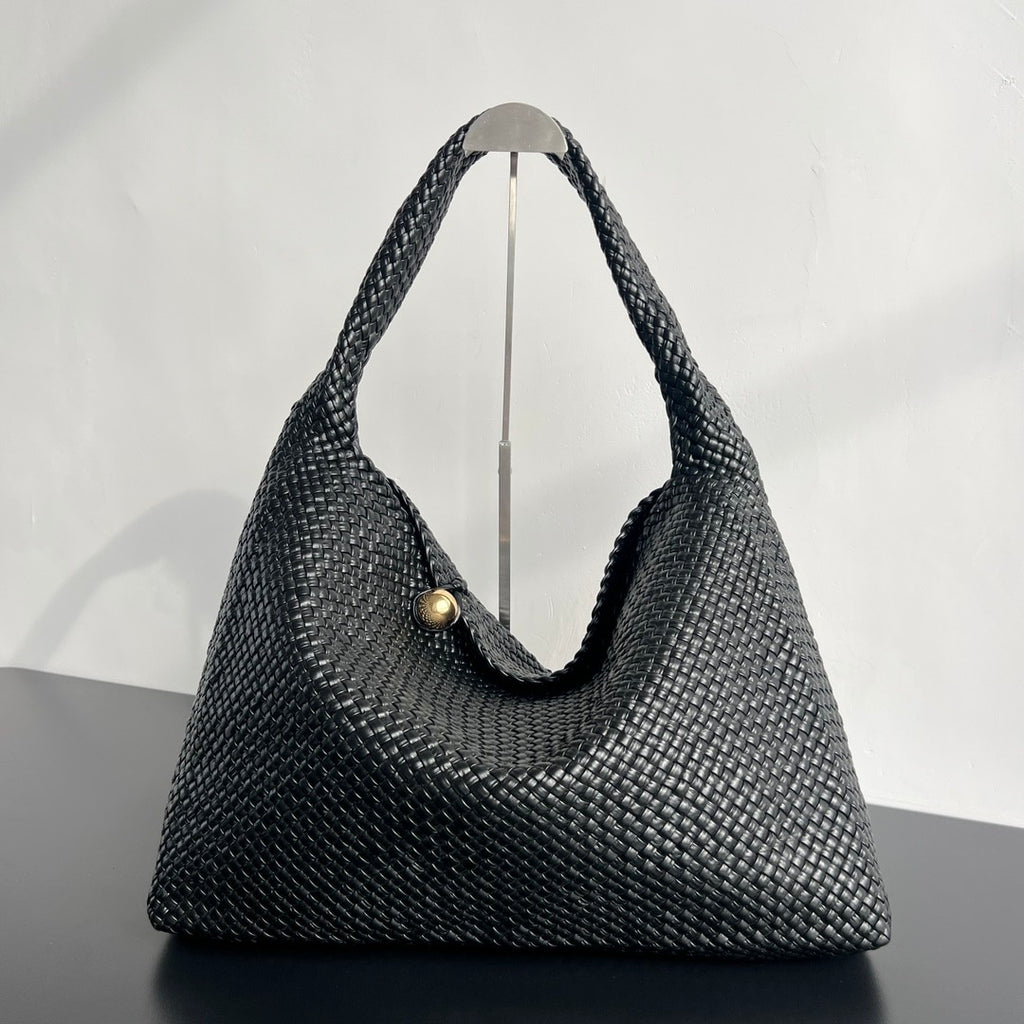 Bottega Veneta Tosca Woven Solid Colour Woven Leather Metallic Ball Decoration Flap Closure Handbag Shoulder Bag Bags #76882
