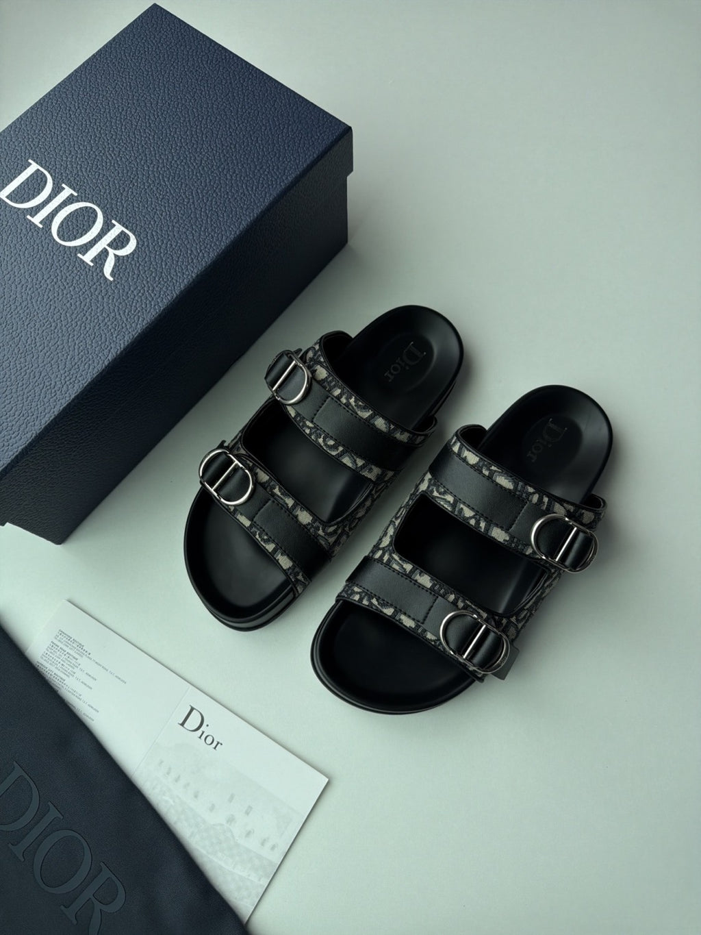 DIOR Dior Aqua Sandal Beige and Black Dior Oblique Jacquard #382615