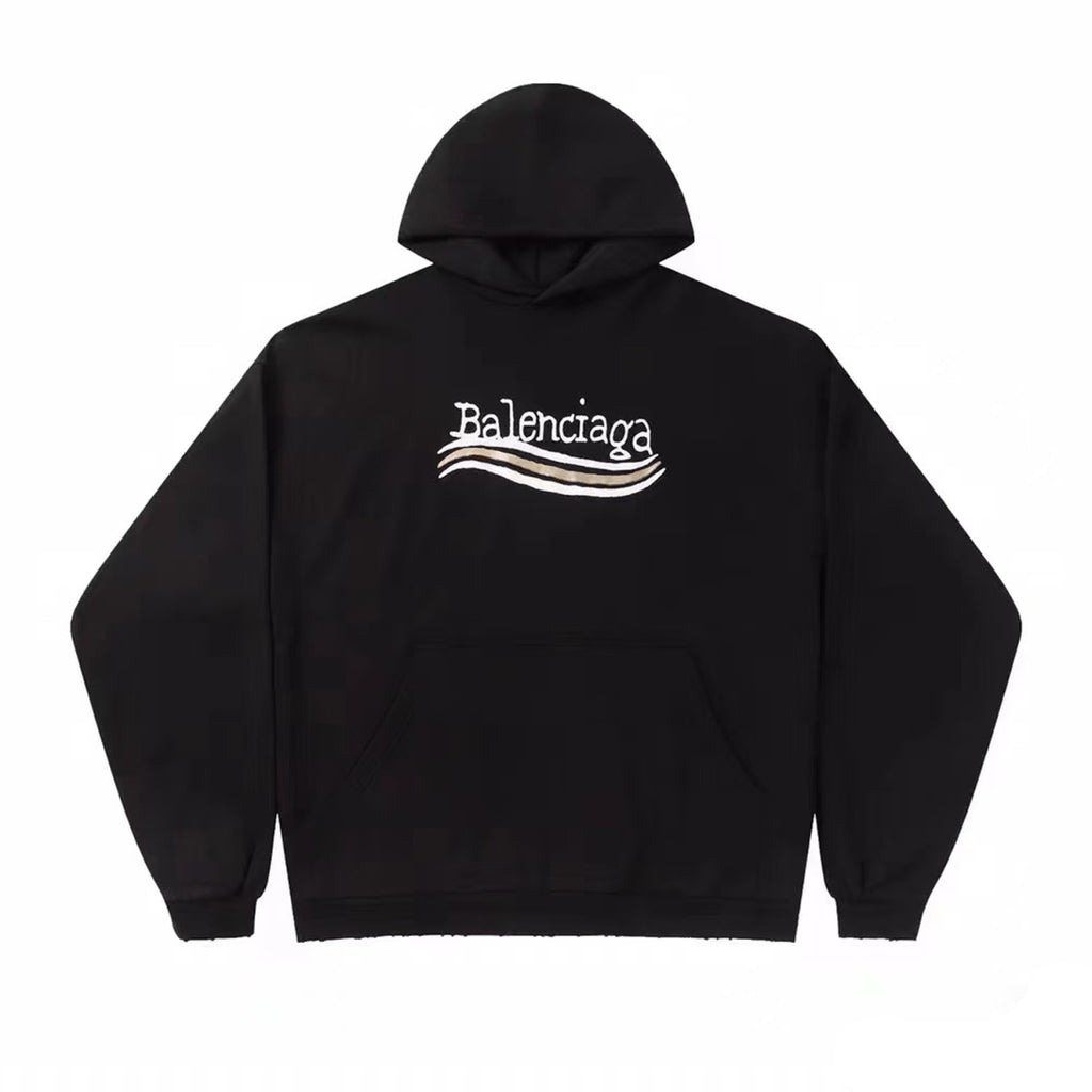 Balenciaga Men's Fall/winter Political Campaign Black Printed Sweatshirt Hooded Long Sleeve Pullover Sweatshirt ï»?81634